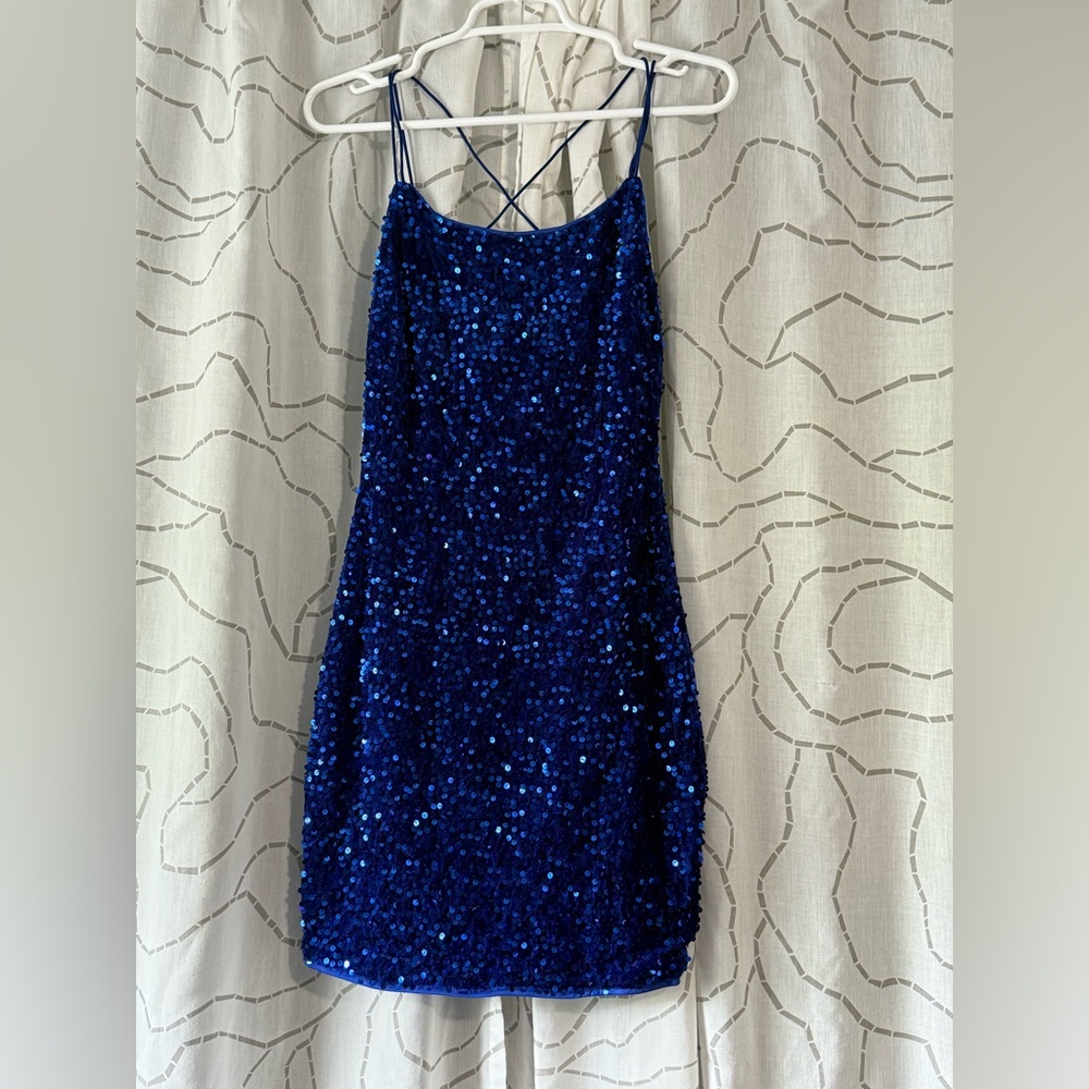 SHEIN Navy Sequin Mini Dress